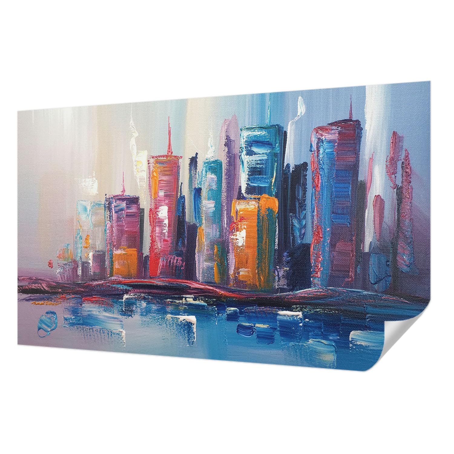 Revêtement mural autocollant 416x254 cm ville colorée panoramique