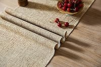 Vista 40 de ZeeMart Light Grey Table Runners 108 Inches Long, Burlap Linen Style Rustic Farmhouse Table Runner, Long Boho Dining Table Runner, 13x108 Inches