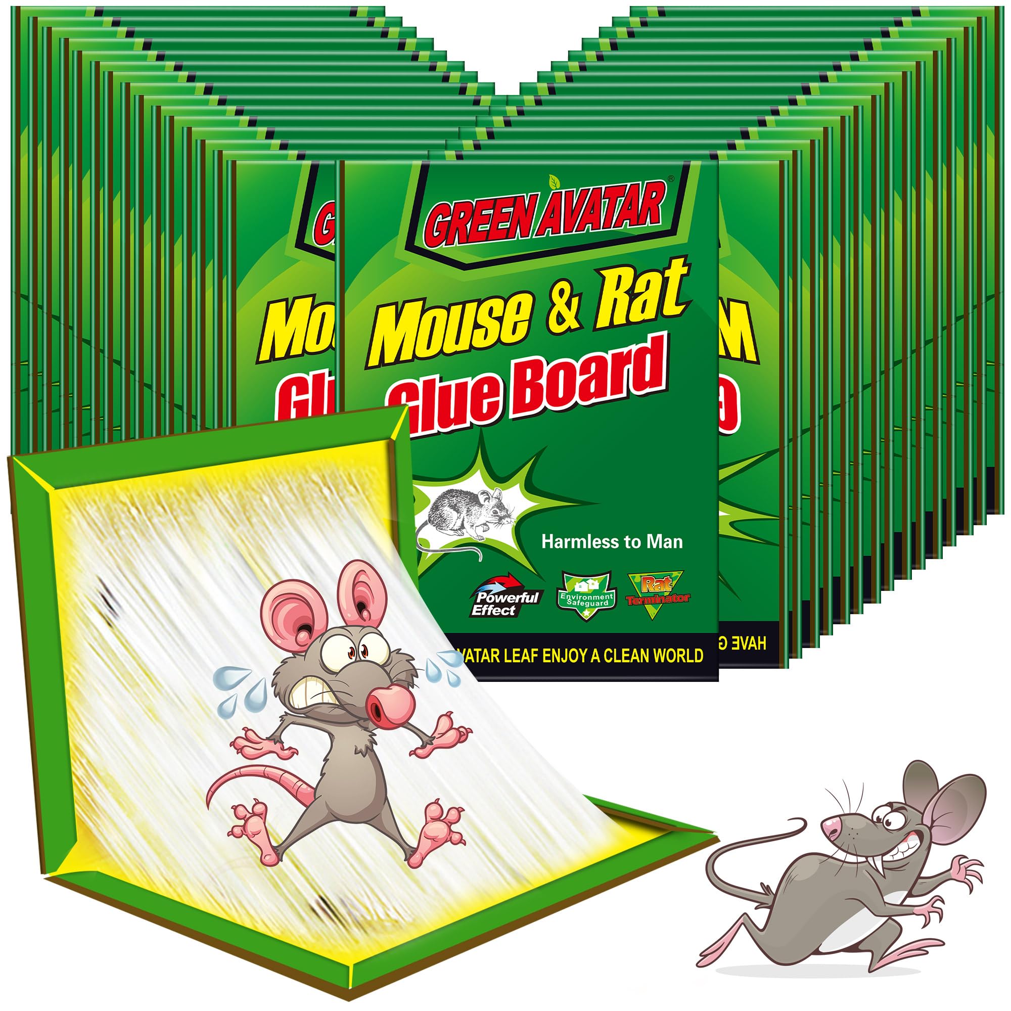 Ezoon 24 Pack Large Mouse Glue Traps with Enhanced Stickiness, Sticky Rat Snake Mouse Traps Pad Board for House Indoor Outdoor, Easy to Set, Extra Large (8.3" x 12")