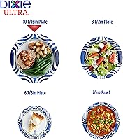 Vista 2 de Dixie Platos de papel ultragrandes, 10 pulgadas, 44 unidades, 3 veces más fuertes, resistentes, aptos para microondas, a prueba de remojo