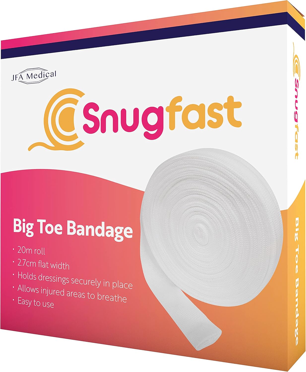 Snugfast Big Toe Tubular Gauze Bandage Dressing 2.7cm x 20m Roll BigaMart