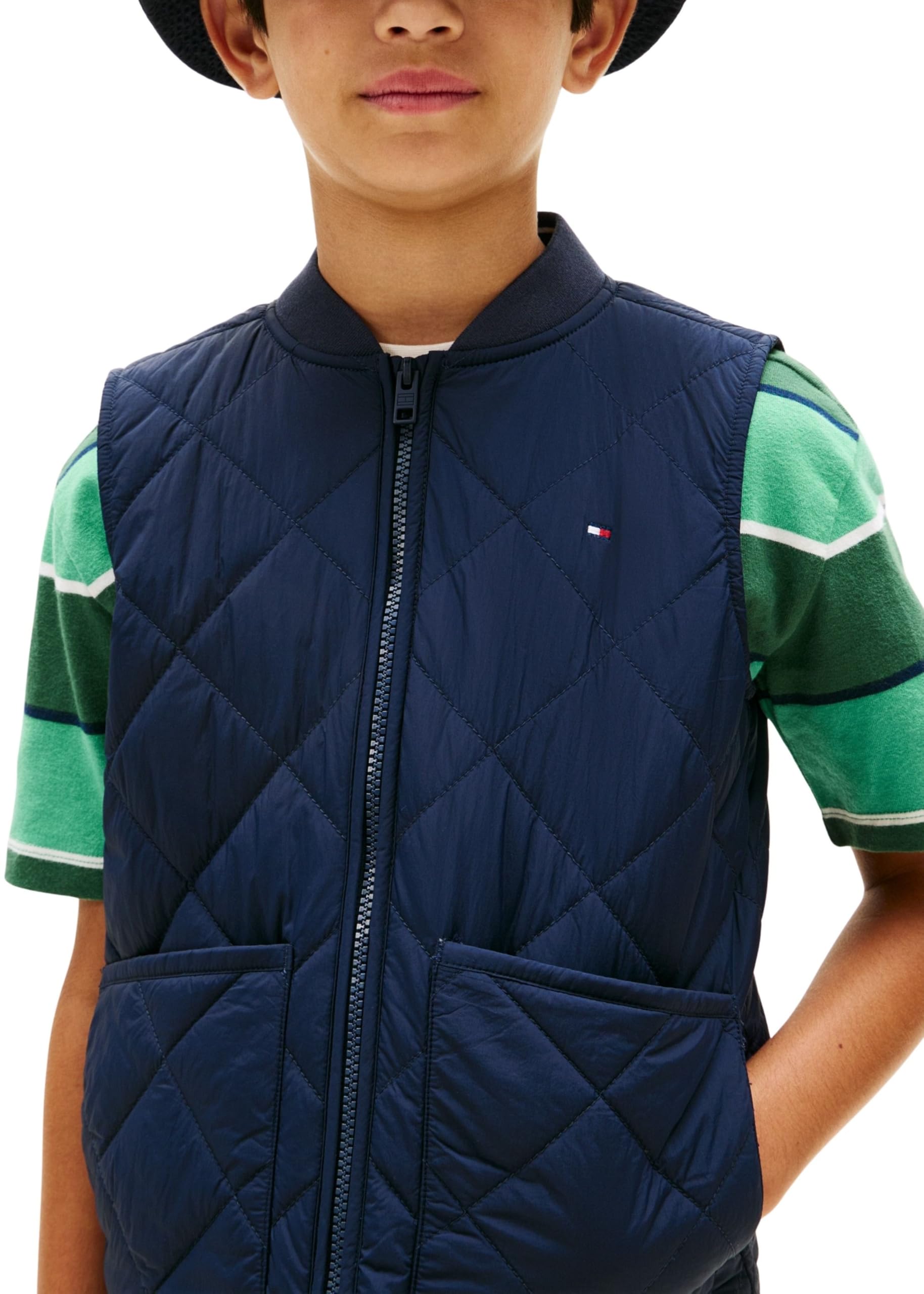 Tommy Hilfiger Jungen Quilted Light Weight Vest Kb0kb10262 Westen (1er Pack)