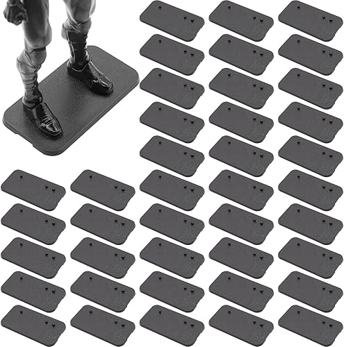 EBCO - Base de plástico para figura de acción de 50 piezas, soporte de soporte para modelo de clavijas múltiples para 6 pulgadas, serie negra de