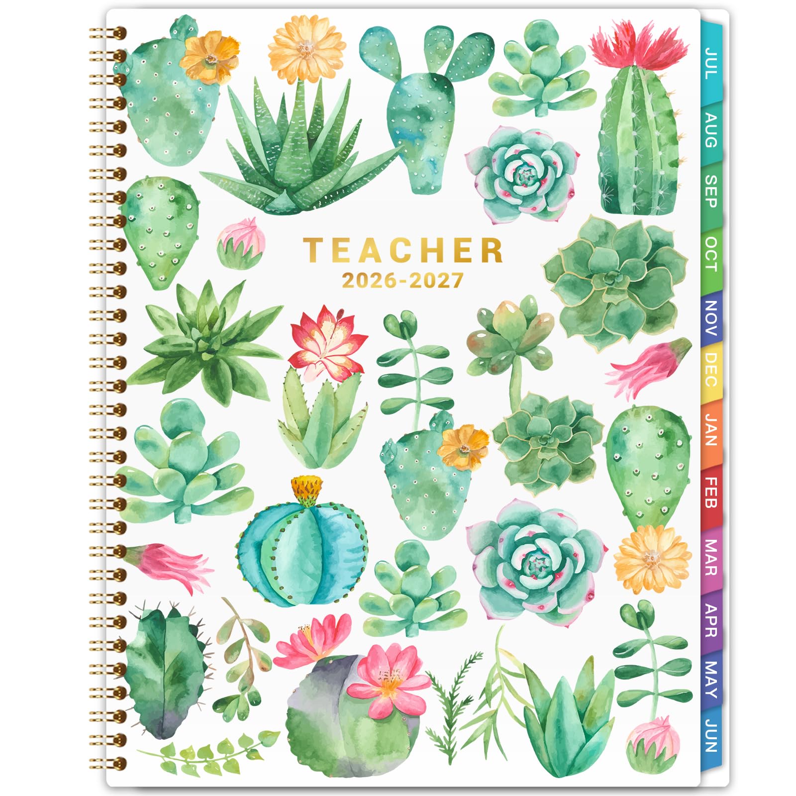 Teacher Planner 2026-2027 - Teacher Lesson Planner 2026-2027, Jul. 2026 - Jun. 2027, 8.3" x 11", 2026 2027 Planner Weekly & Monthly Lesson Plan Book for Teachers with Back pocket, Colorful Tabs