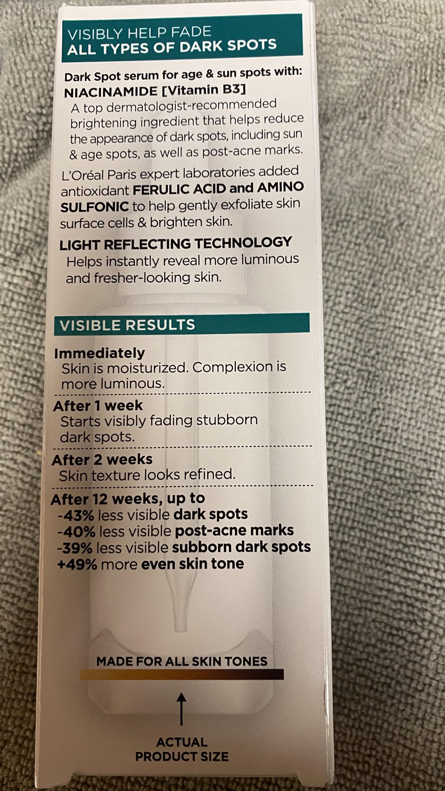 Bright Reveal 12% [Niacinamide + Amino Sulfonic + Ferulic Acid] Dark Spot Serum
