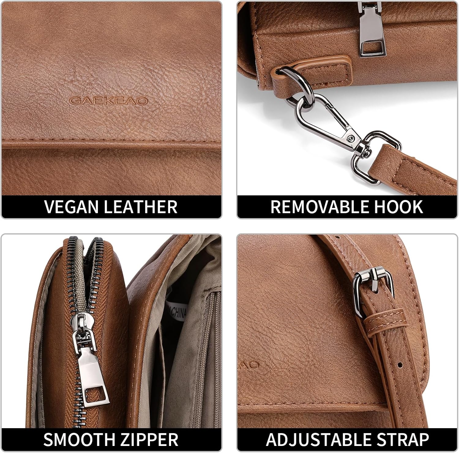 GAEKEAO Crossbody Bags for Women Crossbody Purses Vegan Leather Cell Phone Purse Travel Shoulder Bag Handbags with Card Slots - Image 6