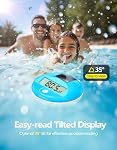 LuxBlue Floating Pool Thermometer Solar Powered | Large LCD Display- Easy to Read | IP68 Waterproof Digital Pool Thermometer with String | Ultra-Precise Pools Water Temperature Gauge for Hot Tub, Spa