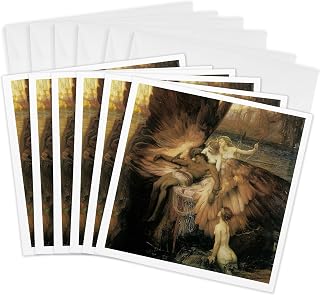3dRose Greeting Cards - The Lament for Icarus by Herbert Draper - 6 Pack - BLN Victorian Era Fantasy Fine Art Collection