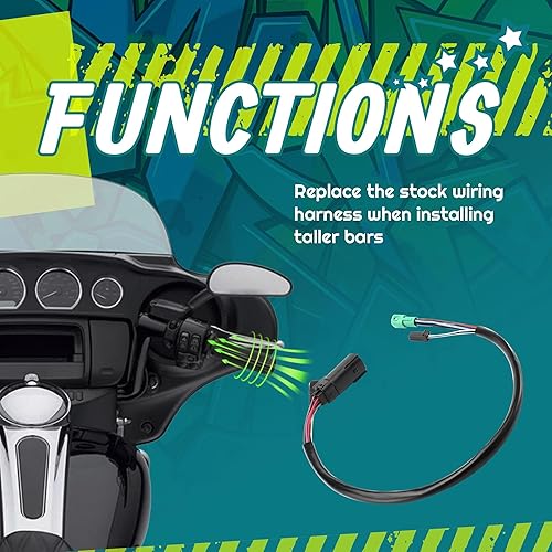 Miniatura 5 de MoKitDora Arnés de acelerador electrónico para manillar Harley de 22 pulgadas TBW 2008-2013 Touring Road King Electra Glide Street Glide FLTR FLHR