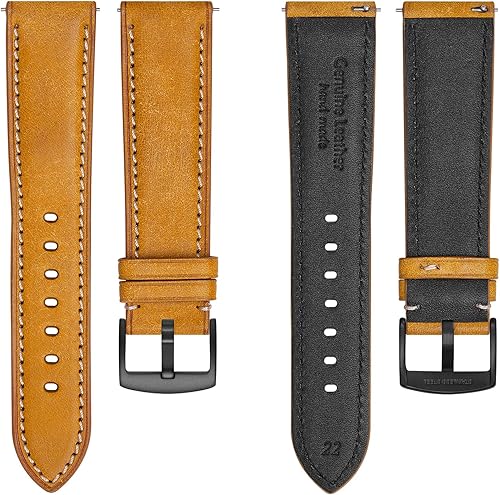 Miniatura 2 de Genuine Leather Watch Band,Italian Pueblo Cowhide,Quick Release,Black Buckle,8 Colors,18mm 19mm 20mm 21mm 22mm