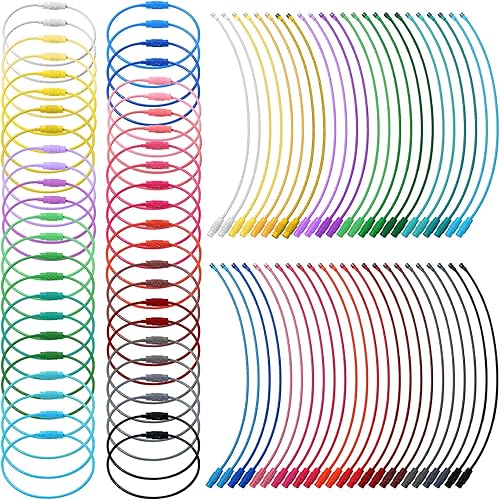 Steel Wire Key Ring Steel Cable Wire Key Chain Wire Keychain Loops Tag Cable Rings