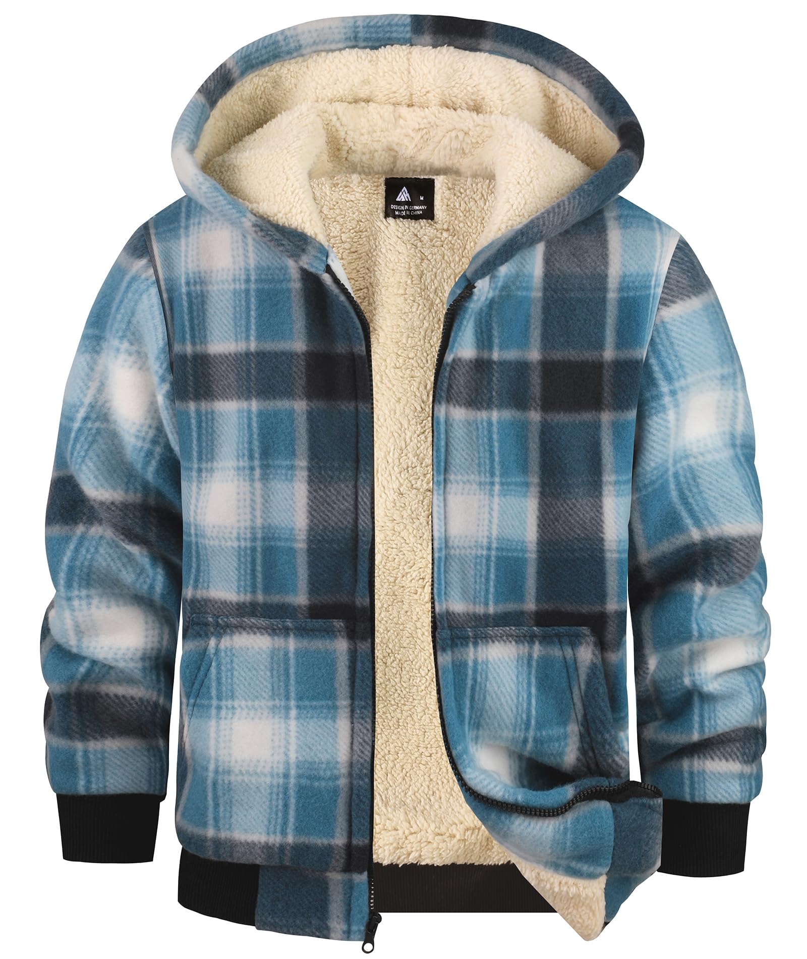 GEEK LIGHTING Boys Girls Flannel Fleece Jackets Sherpa Lined Hoodies