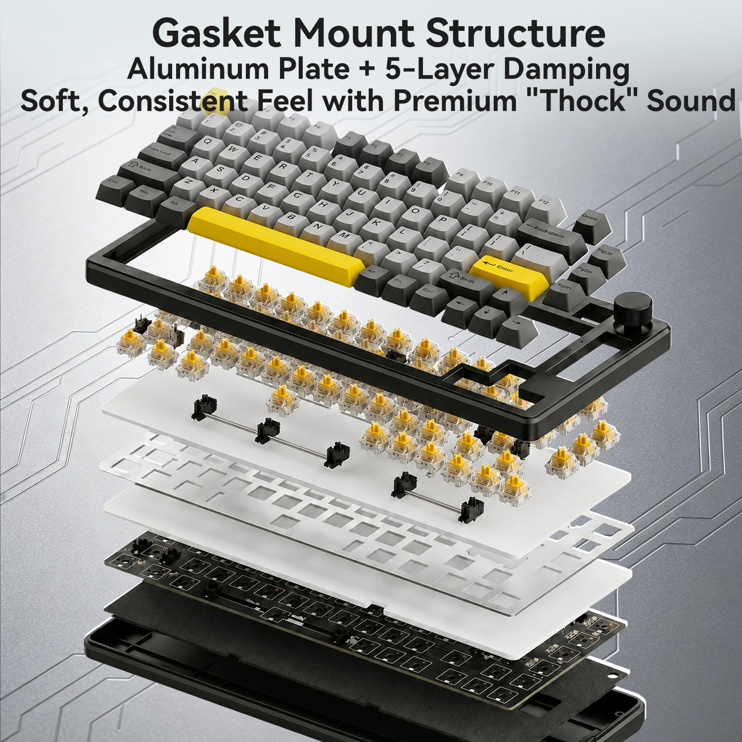 Amazon.com: AJAZZ AK820 HE Wired 75% Gaming Keyboard, Hall Effect