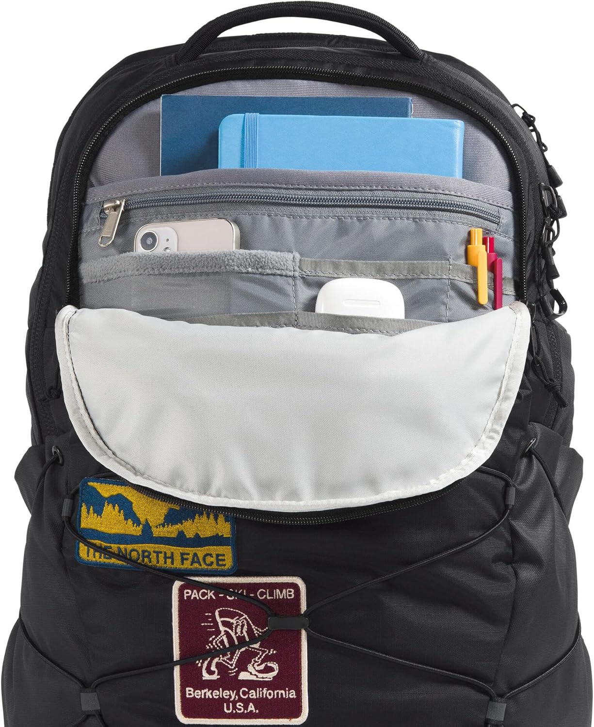 The North Face Borealis Commuter Laptop Backpack - Water Repellent, 16" Laptop Sleeve, Large Main Compartment, TNF Black U Borealis Patch/TNF White, One Size - Image 7