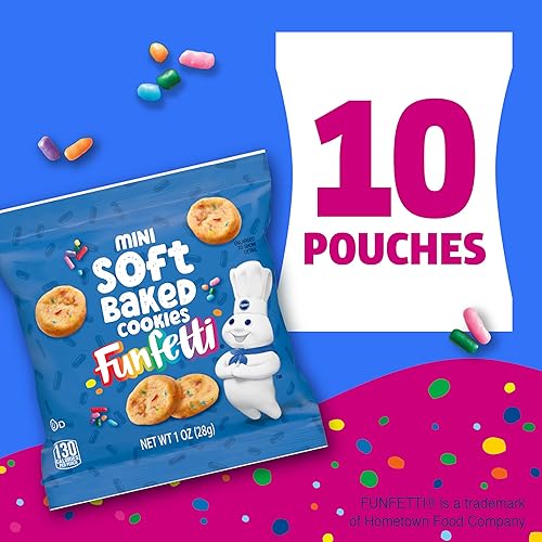 Miniatura 22 de Pillsbury Mini galletas horneadas suaves, chispas de chocolate, bolsas de aperitivos, 10 unidades, 10 onzas