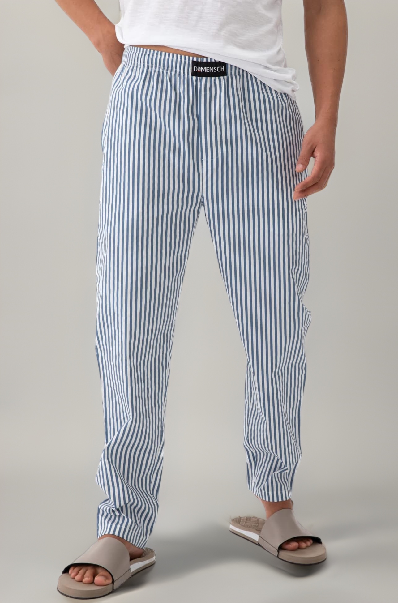 DAMENSCH Regular Fit Cotton Blend Woven Casual Style Pyjama Dual Pockets Breathable Microfibre Waistband Anti-Bacterial Stretchable Soft Comfortable Pyjama For Men