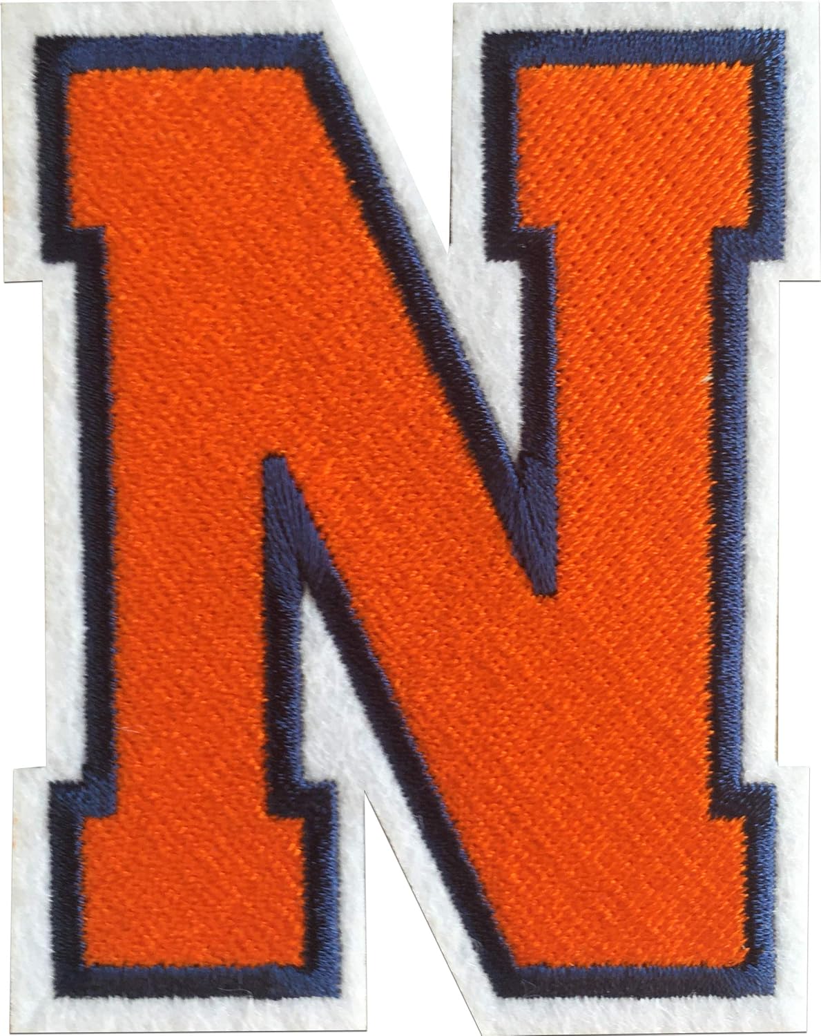 Letters Patches Iron on Orange Letter Patch "N" 1pcs