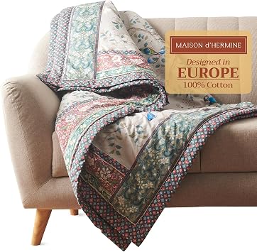 Maison d Hermine Throw Blanket for Couch Lightweight Soft 50X60 | Warm Breathable Cotton Throw Blankets for Bed Girls Boys Women Men Gifts Sofa Living Room Spring Summer - Osaka