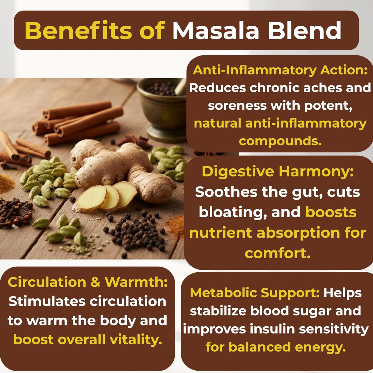 Turmeric Golden Milk Superfood Latte Mix, Natural Spices Blend with Ginger, Cardamom and Black Pepper, Anti-Inflammatory Support - Image 8