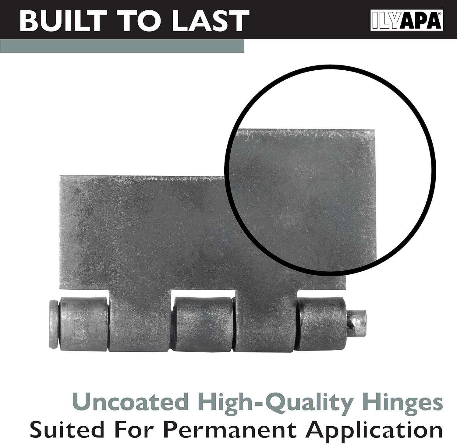 Ilyapa 2 Pack 4x4 Gate Hinges Heavy Duty Butt Hinge for Heavy Gate - Weld to Install, Trailer Hinge for Farm/Garage, Tailgates,Stainless Steel Hinges - Removable Pin