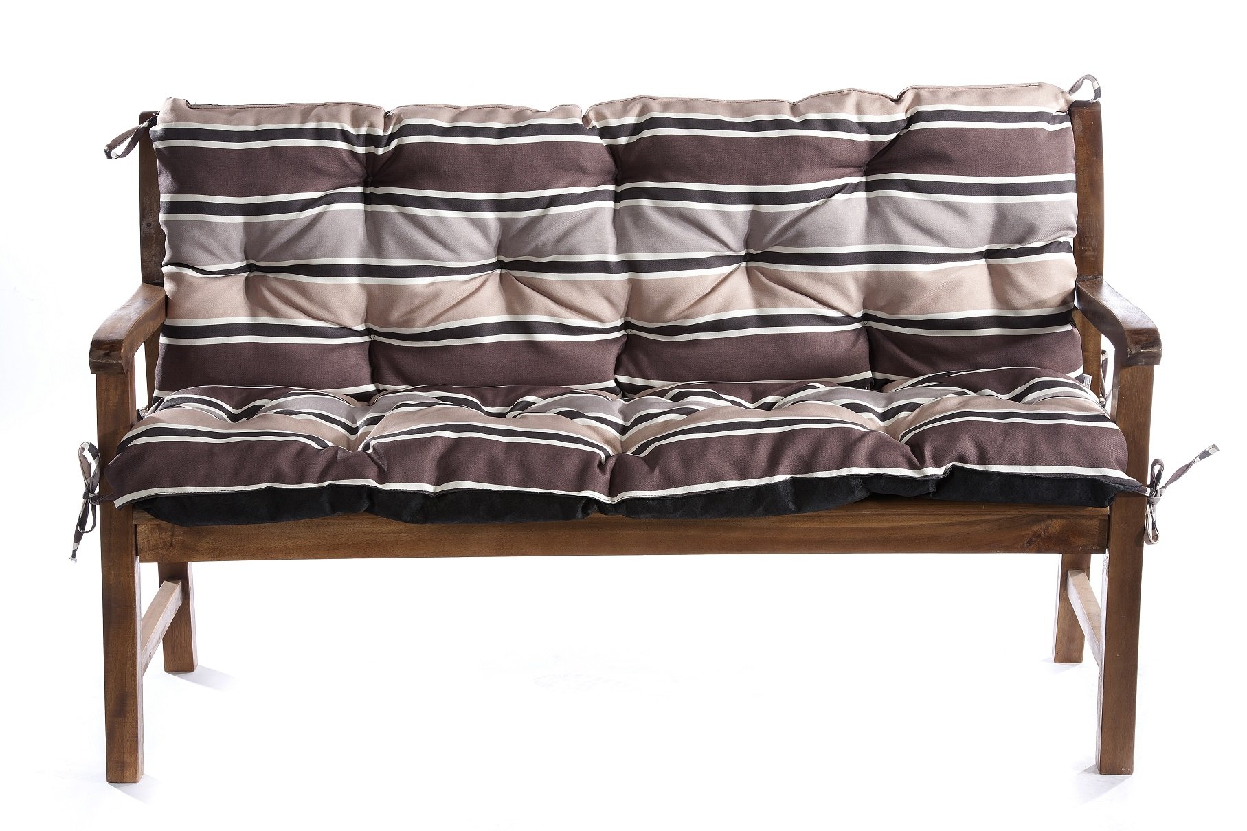 Cuscino Per Panchina Da Giardino - Trapuntato Con Cinghie Di Fissaggio, 160x50x50cm, Arancione Per Esterni