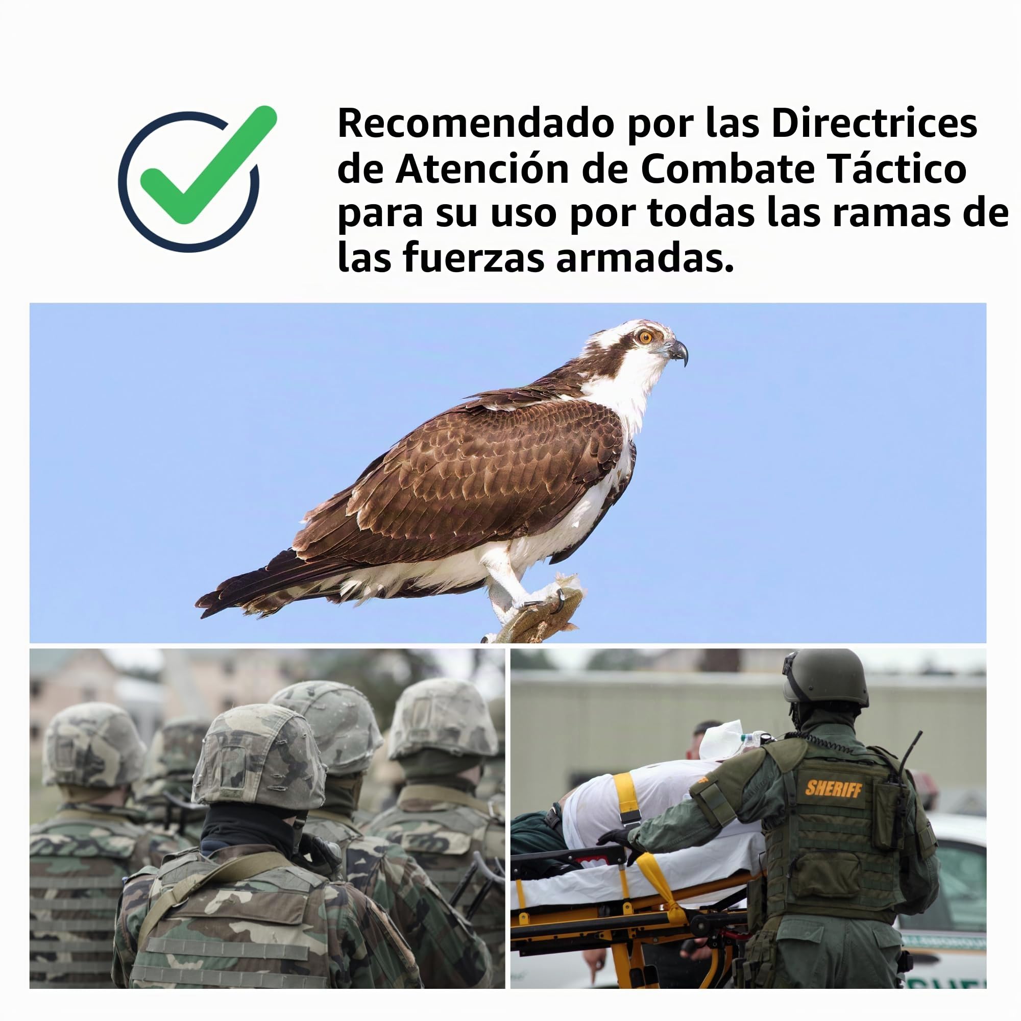 Charter Tactical First Aid Advanced Quick Clotting Combat Gasa - Gasa hemostática flexible para detener el kit de sangrado más rápido, con gasa de coagulación rápida, kit de supervivencia, 7,6 cm x