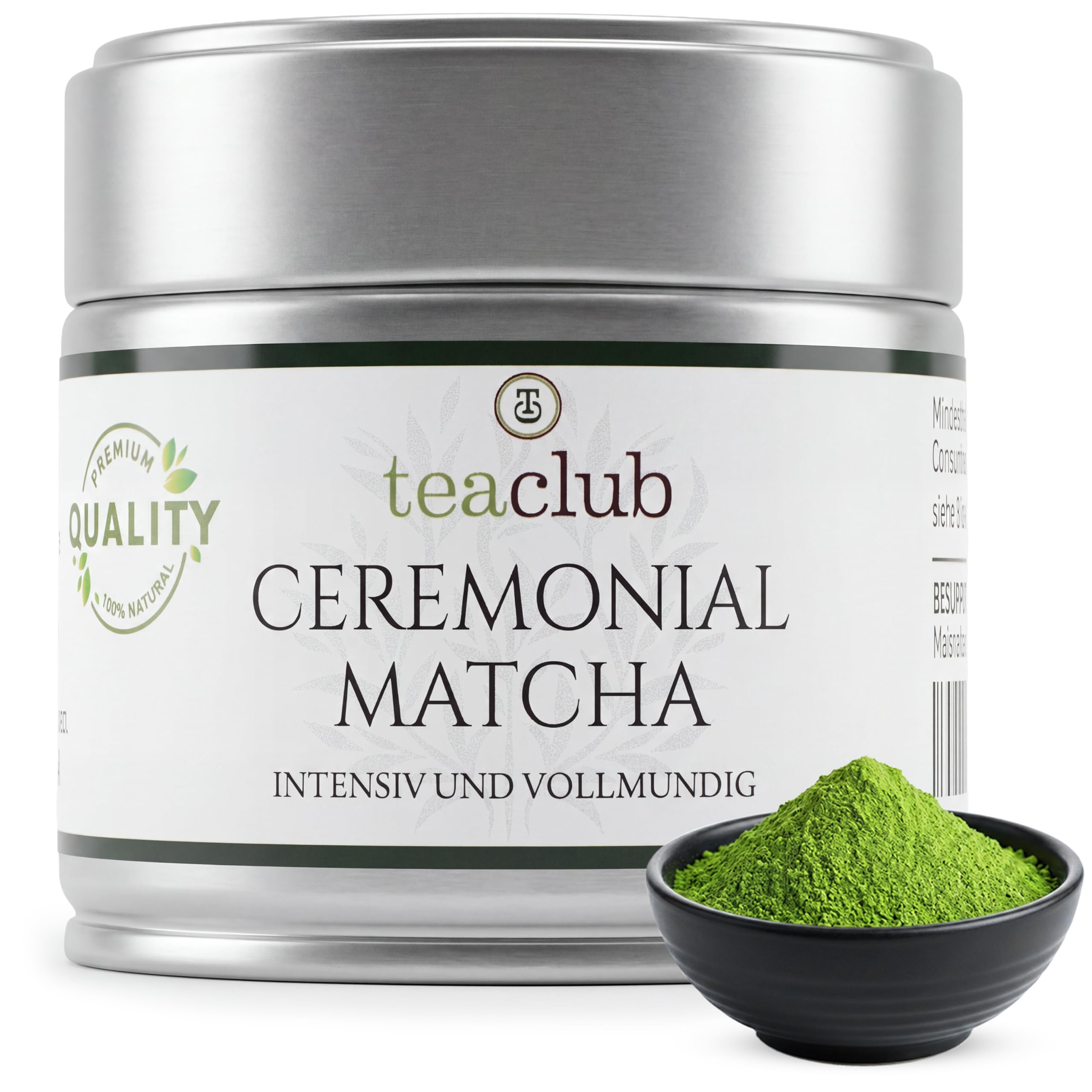 TeaClub Matcha Japońska jakość ceremonialna 30g - First Flush | Matcha klasy ceremonialnej, cieniowane liście tencha First Flush, szlifowanie szlifierskie, do ceremonii parzenia herbaty