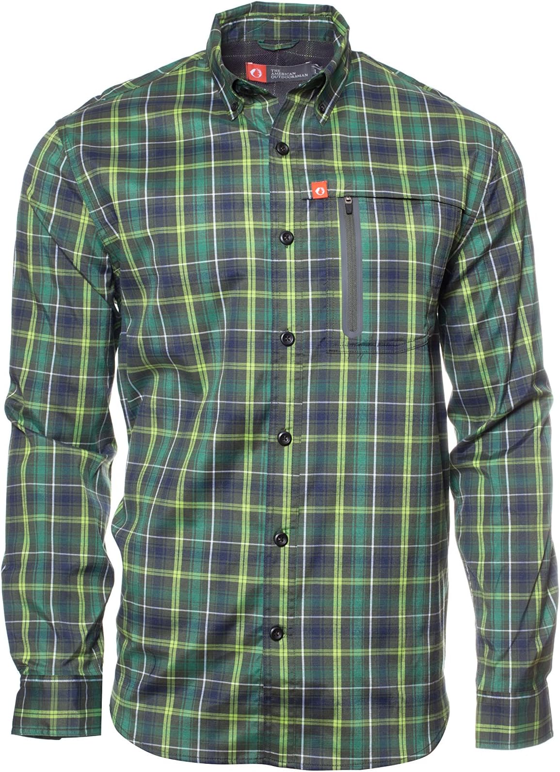 American Outdoorsman Men’s Brazos Long-Sleeve Fishing Shirt, Moisture-Wicking Button-Up Clothes/Apparel