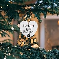 Vista 3 de Regalos de amistad para mujeres, amigos, I Wish You Lived Next Door Ornamento de recuerdo Placa de corazón Placa de graduación cumpleaños