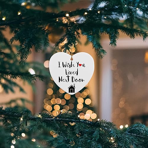 Miniatura 3 de Regalos de amistad para mujeres, amigos, I Wish You Lived Next Door Ornamento de recuerdo Placa de corazón Placa de graduación cumpleaños