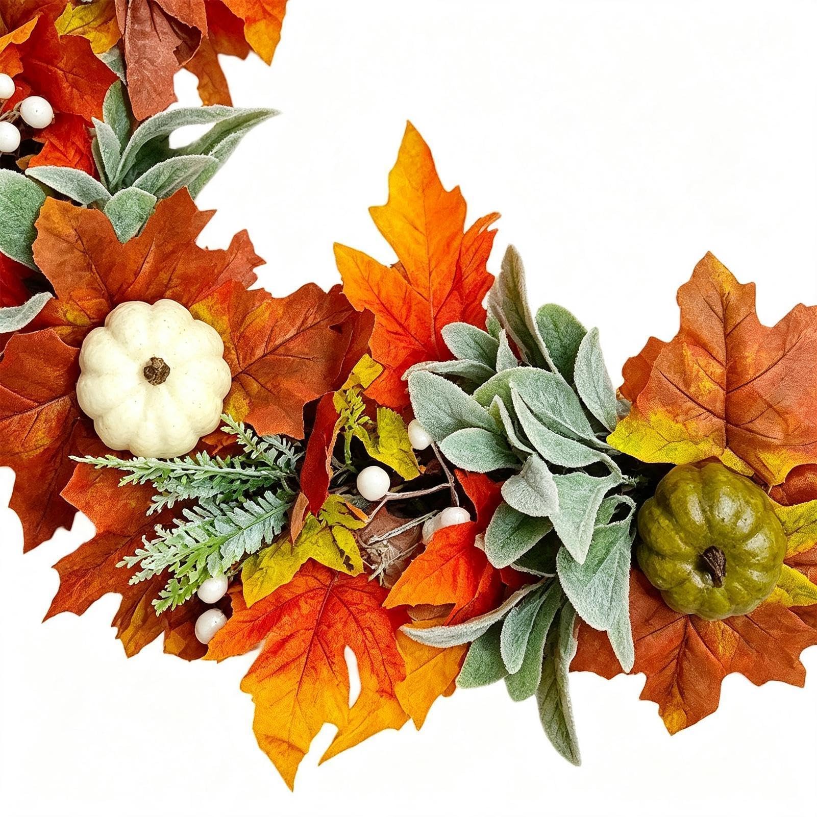 Guirnalda De Otoño Bandera Halloween Artificial 1,5 m con Calabazas | Guirnalda Para Repisa Acción De Gracias para Hogar: Repisa de Chimenea, Escalera, Porche, Pared, Ventana,