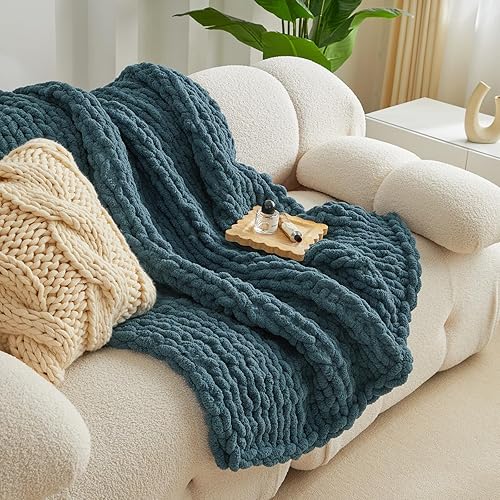 Miniatura 2 de Longhui bedding Manta de punto grueso hecha a mano, lujosa manta de punto trenzado de felpilla para sofá, sofá y cama, manta decorativa ultra suave