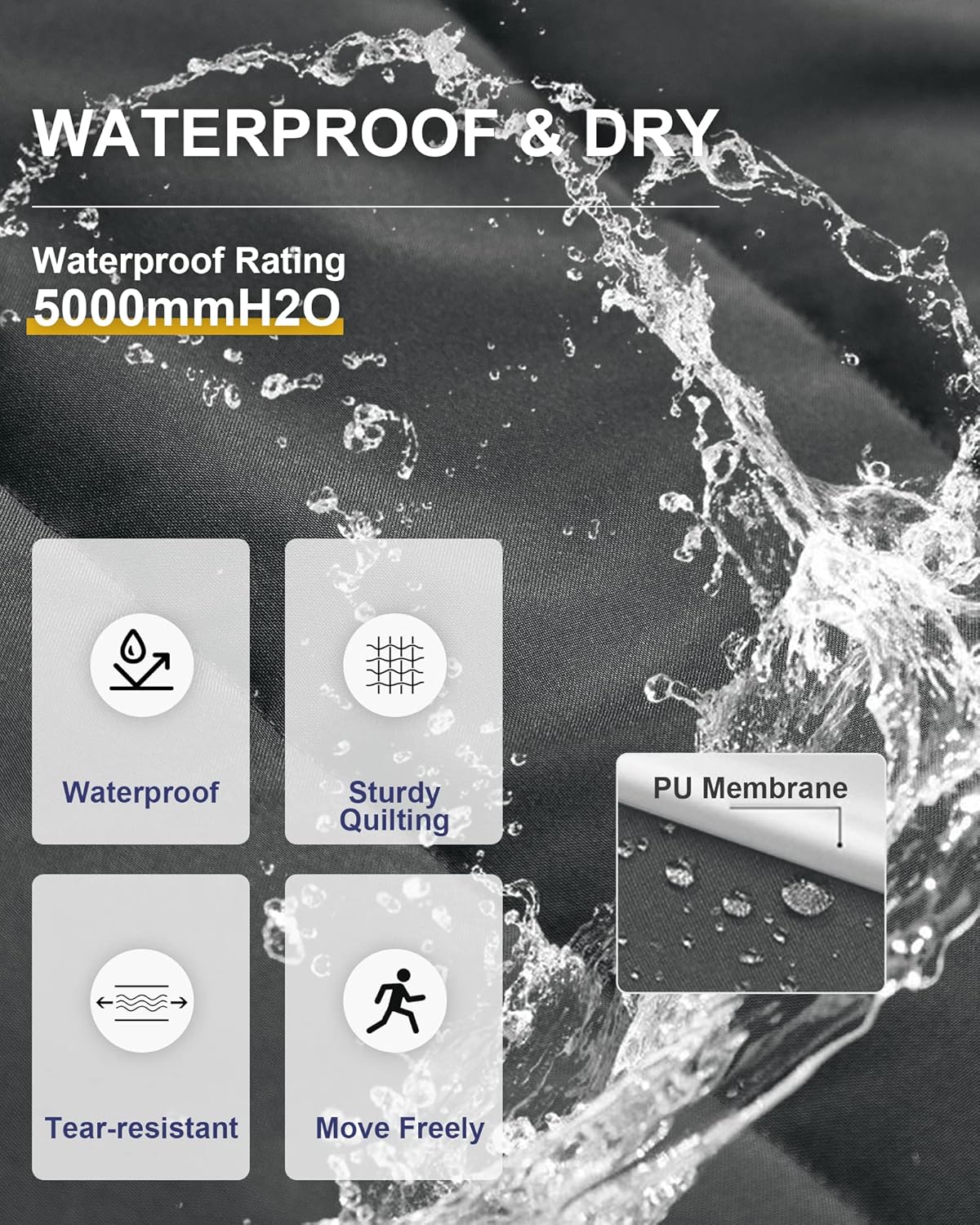 CREATMO US Men's Big and Tall Winter Puffer Jacket Waterproof Bubble Coat Puffy Ski Parka With Hood - Image 4