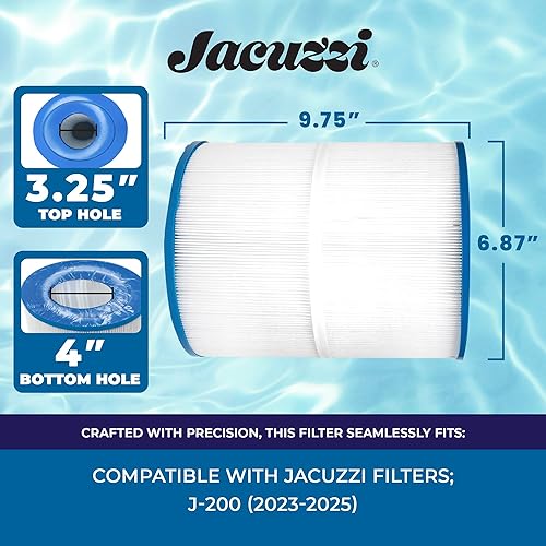 Miniatura 3 de Jacuzzi ProClassic - Cartucho plisado enjuagable de 50 pies cuadrados, filtro de spa de repuesto 6541-853J, se adapta a jacuzzis J-200 2023+, medios