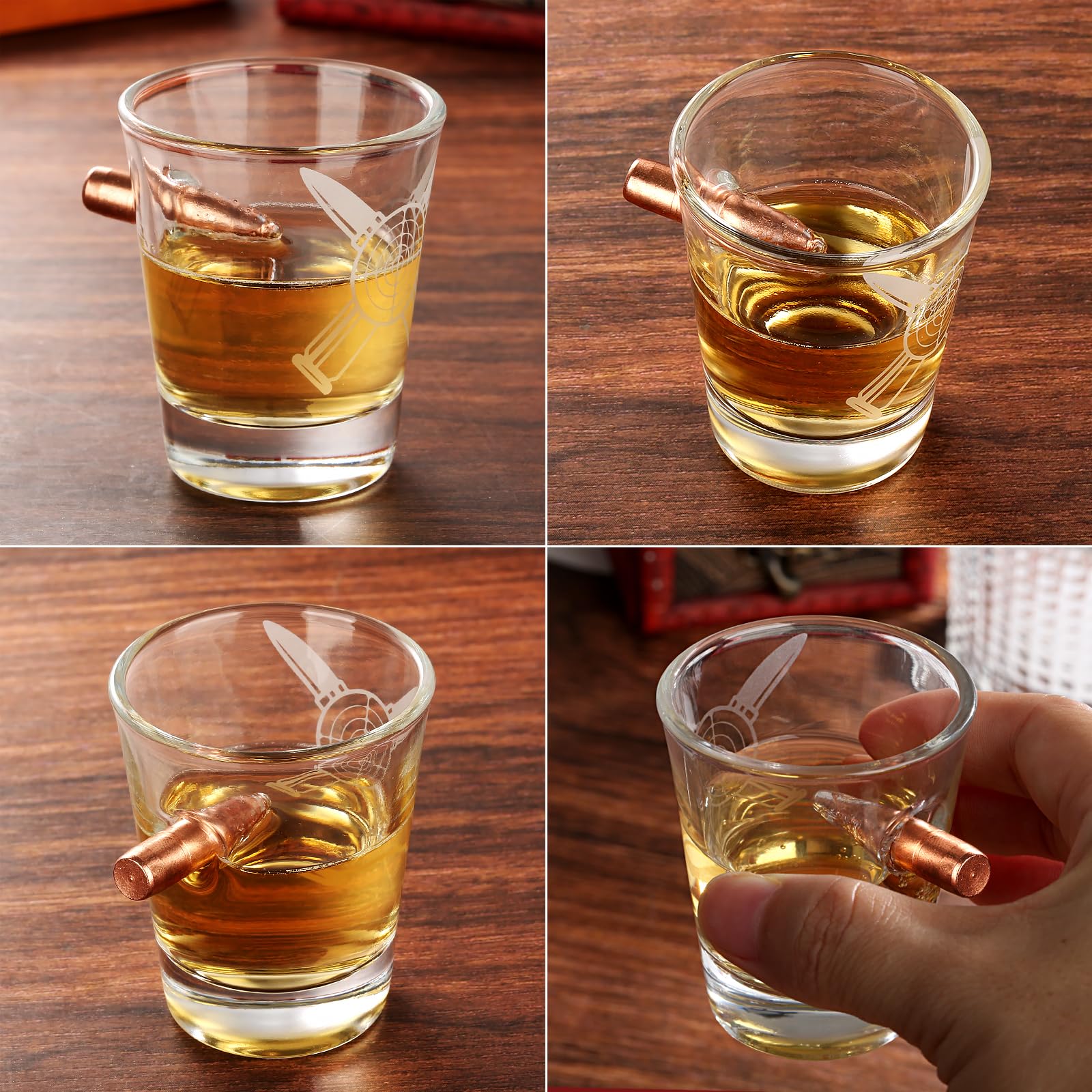 Personalisierte Glas-Schnapsgläser, 60 ml, 2er-Set mit Geschenkbox, für Tequila, Wodka, Espresso & Desserts, Langlebige und Wiederverwendbare Schnapsgläser für Zuhause, Bars & Party
