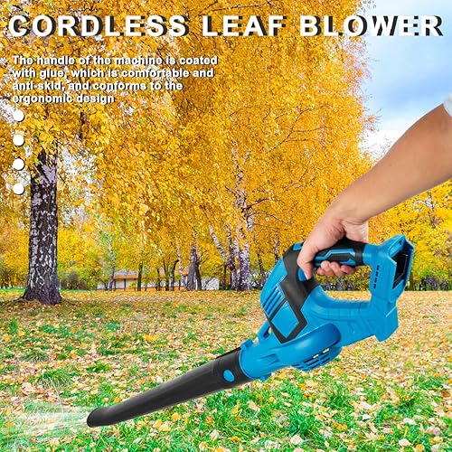 Miniatura 6 de Soplador de hojas inalámbrico soplador de hojas eléctrico profesional ligero funciona con pilas soplador de hojas de aire para césped patio jardín