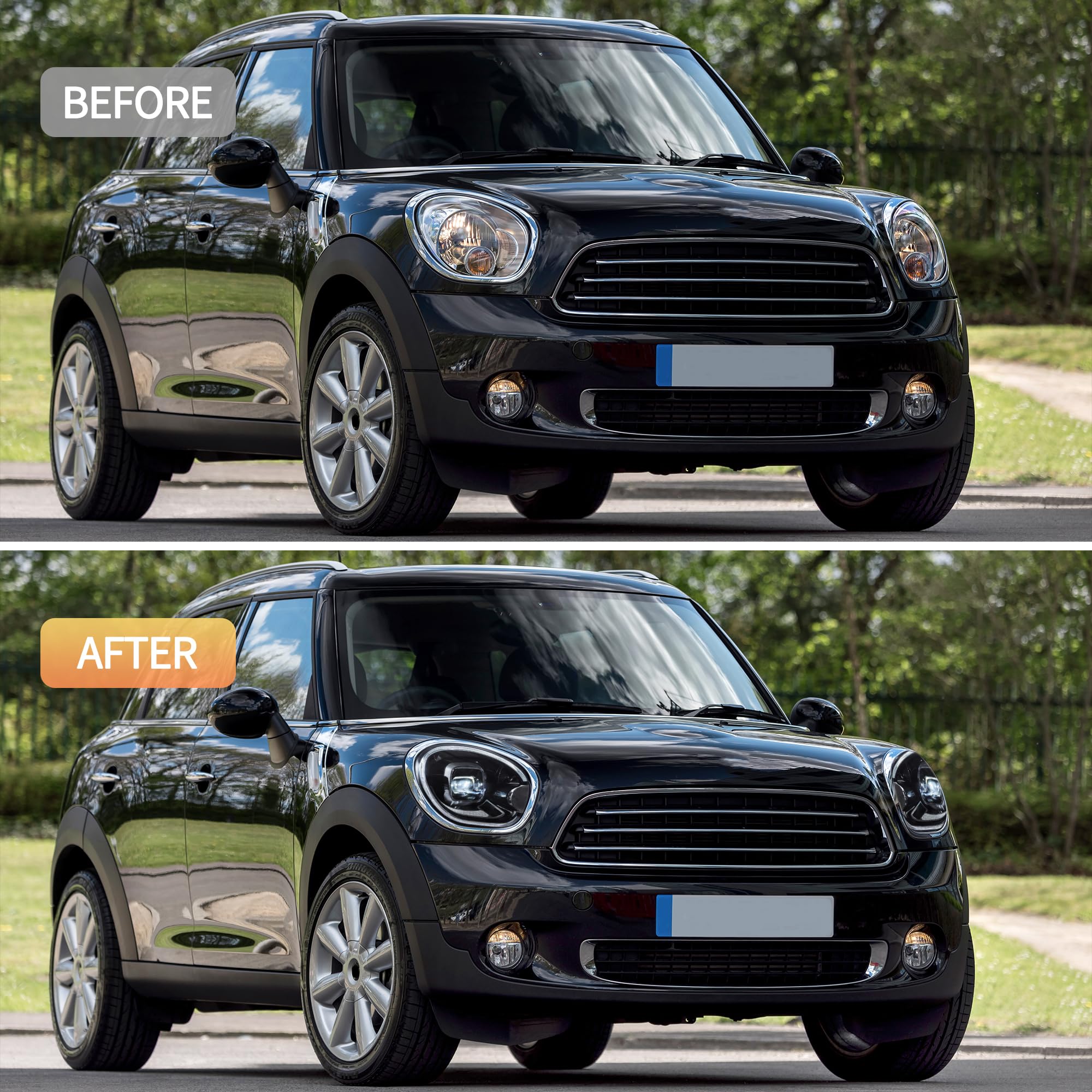 VLAND Full led Fari per Mini Countryman R60 2010-2017, DRL con effetto respirazione, 1 set