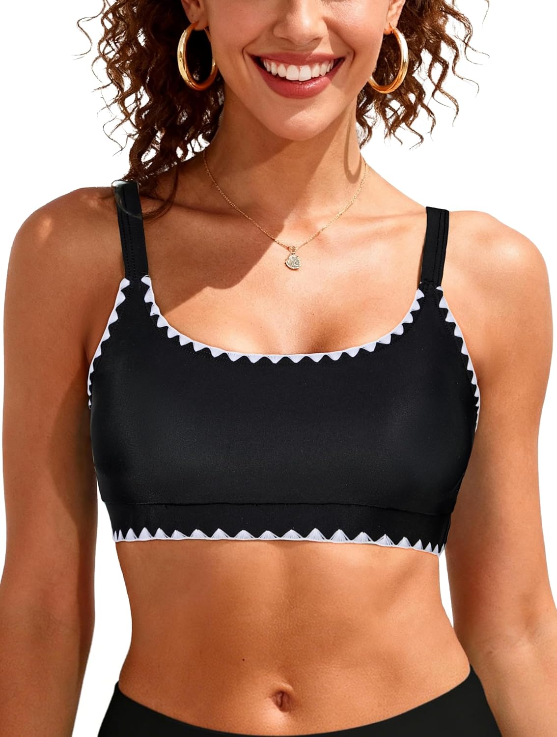 Sports Bikini Tops for Women Swim Bra Wirefree Workout Swimsuit Top Comfortable Support for Swimming, Beach, Active Wear