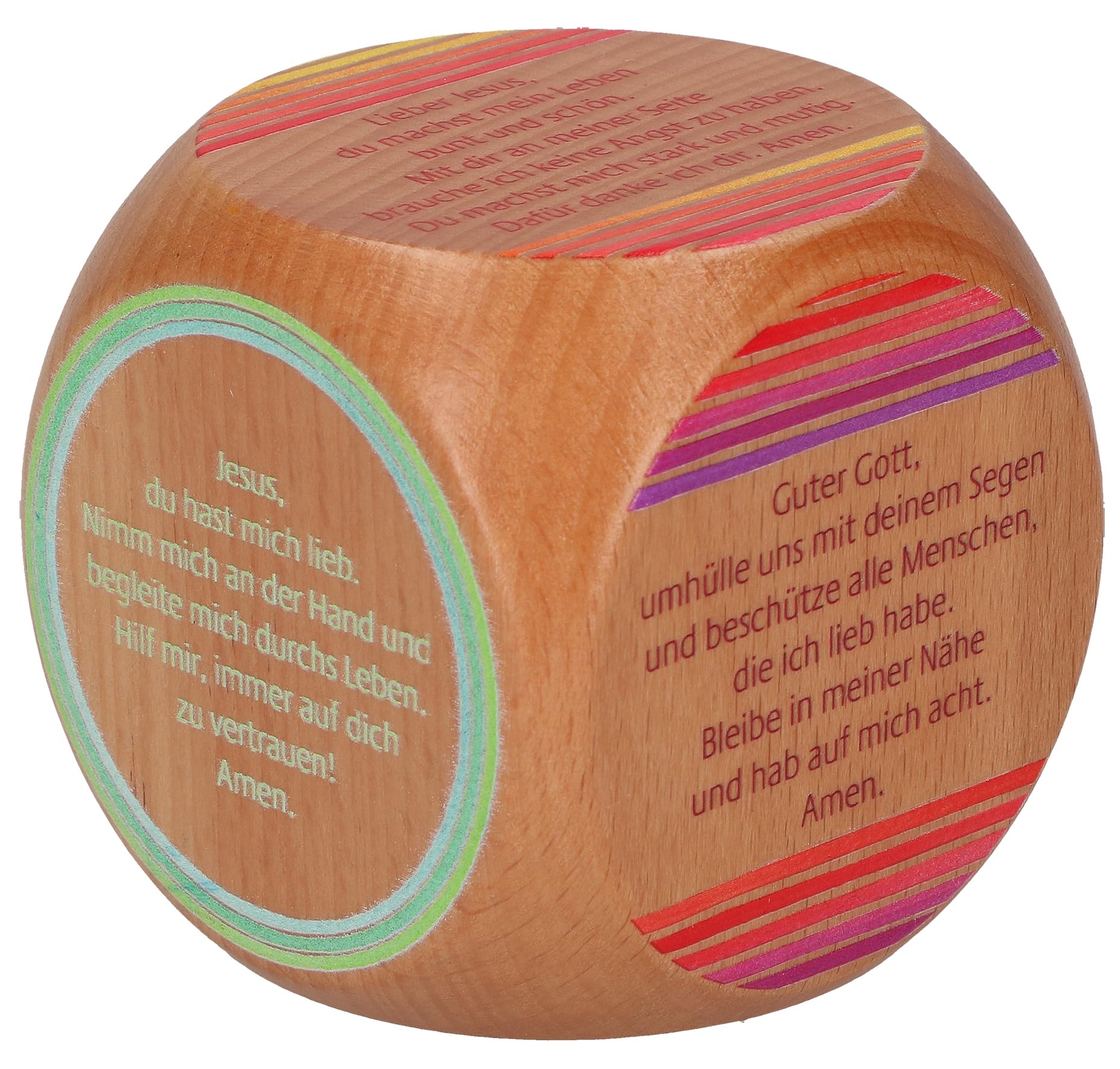 Gebetswürfel Abendgebete Aus Buchenholz - Christliches Geschenk Für Kinder Zur Erstkommunion
