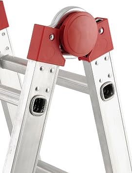 Hailo 7516-151 Aluminium Multifunctional Telescopic Ladder MTL 4 x 3 Rungs Can be Used as a Mooring and Sliding Ladder Standing and Stair Ladder on Both Sides