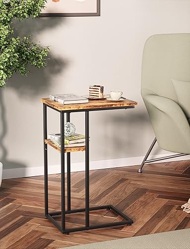 Miniatura 6 de Innerjoin Mesa auxiliar delgada en forma de C, mesa auxiliar C para sofá, sofá y cama, mesa de bandeja de TV para espacios pequeños, sala de estar,