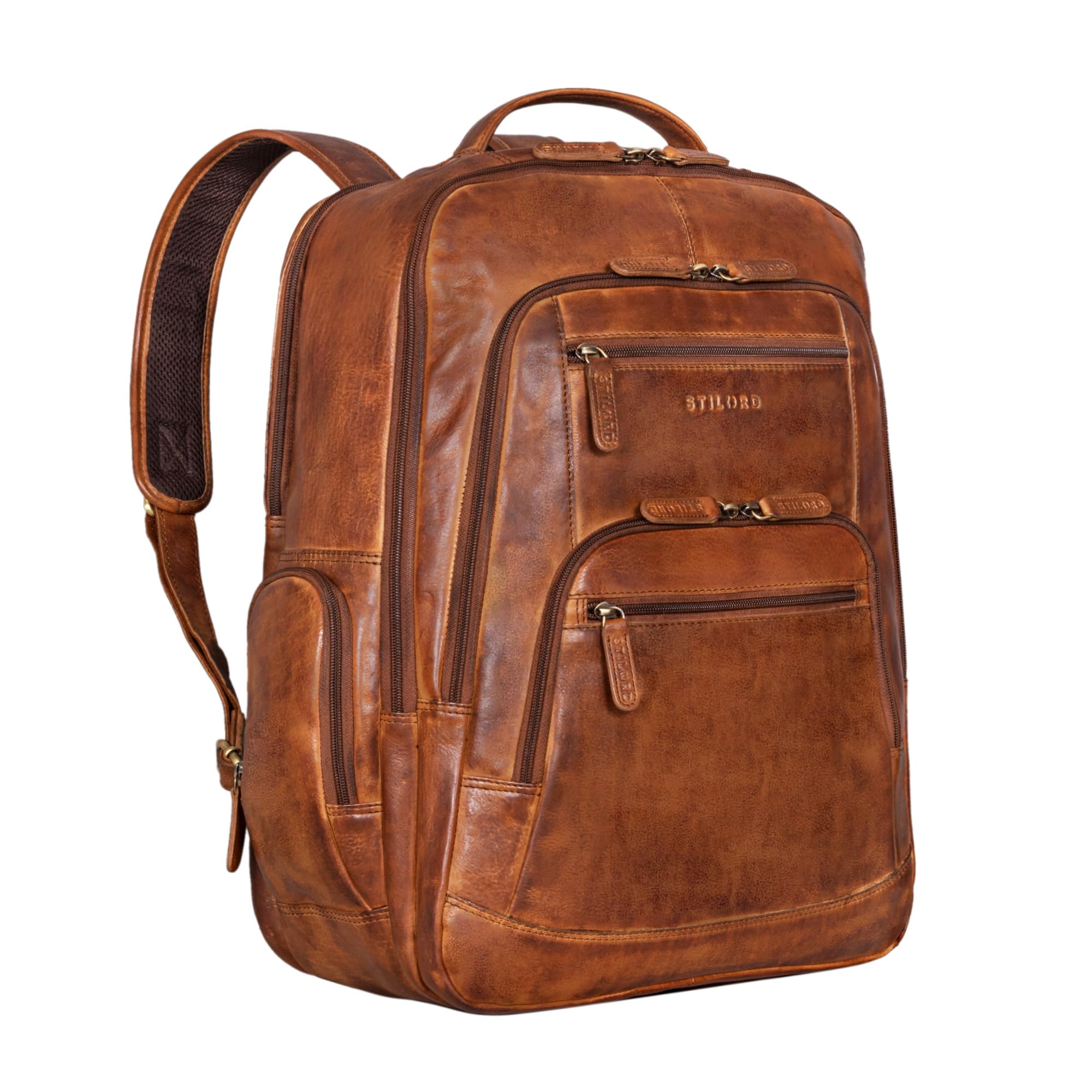 STILORD 'Igor' Zaino Pelle Porta Pc 17-18 Pollici Uomo e Donna Zaino Laptop Business Zaino viaggio grande Borsa per insegnanti lavoro ufficio e studenti