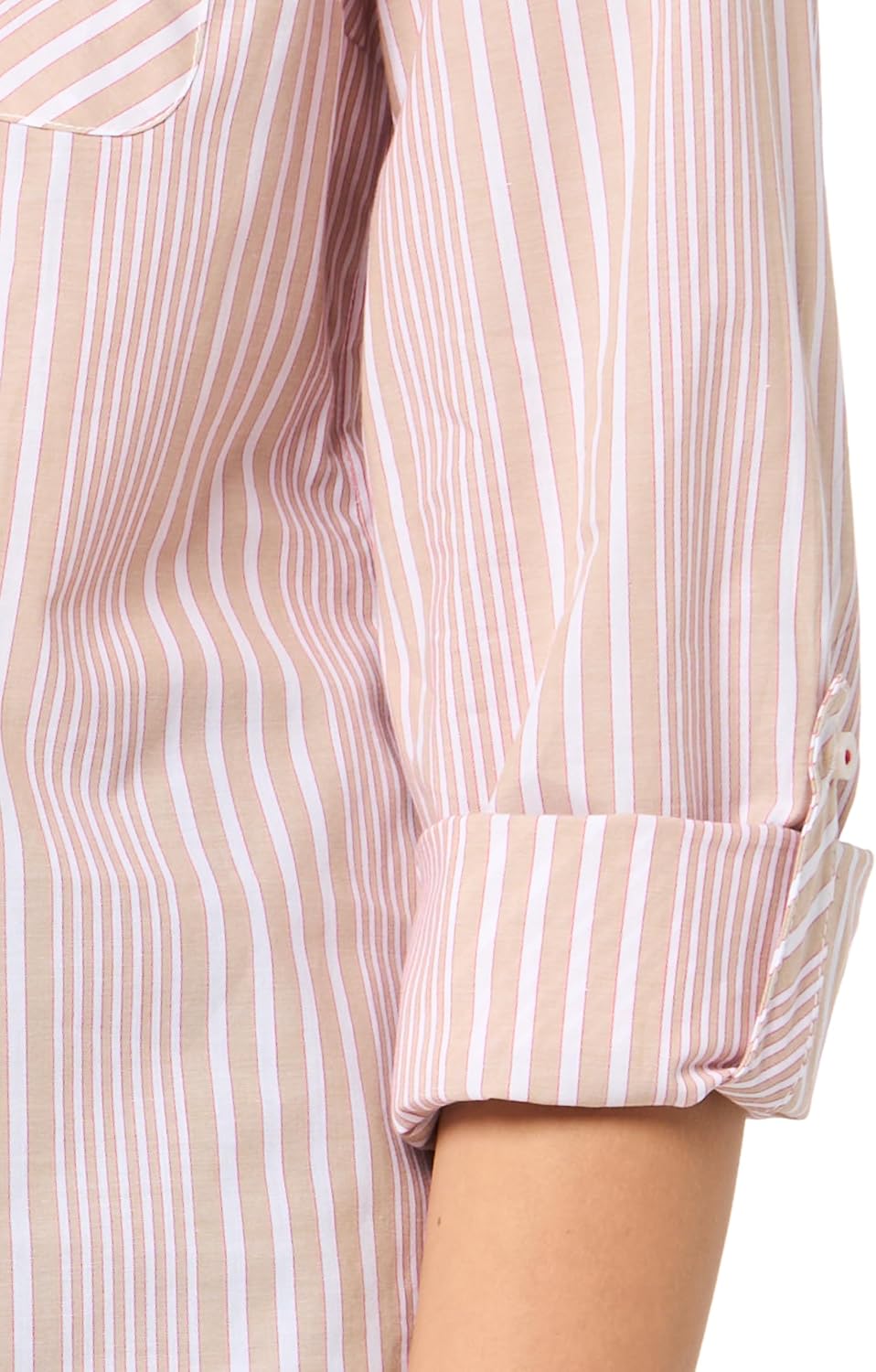 Nautica Women's Button Front Long Sleeve Roll Tab Shirt