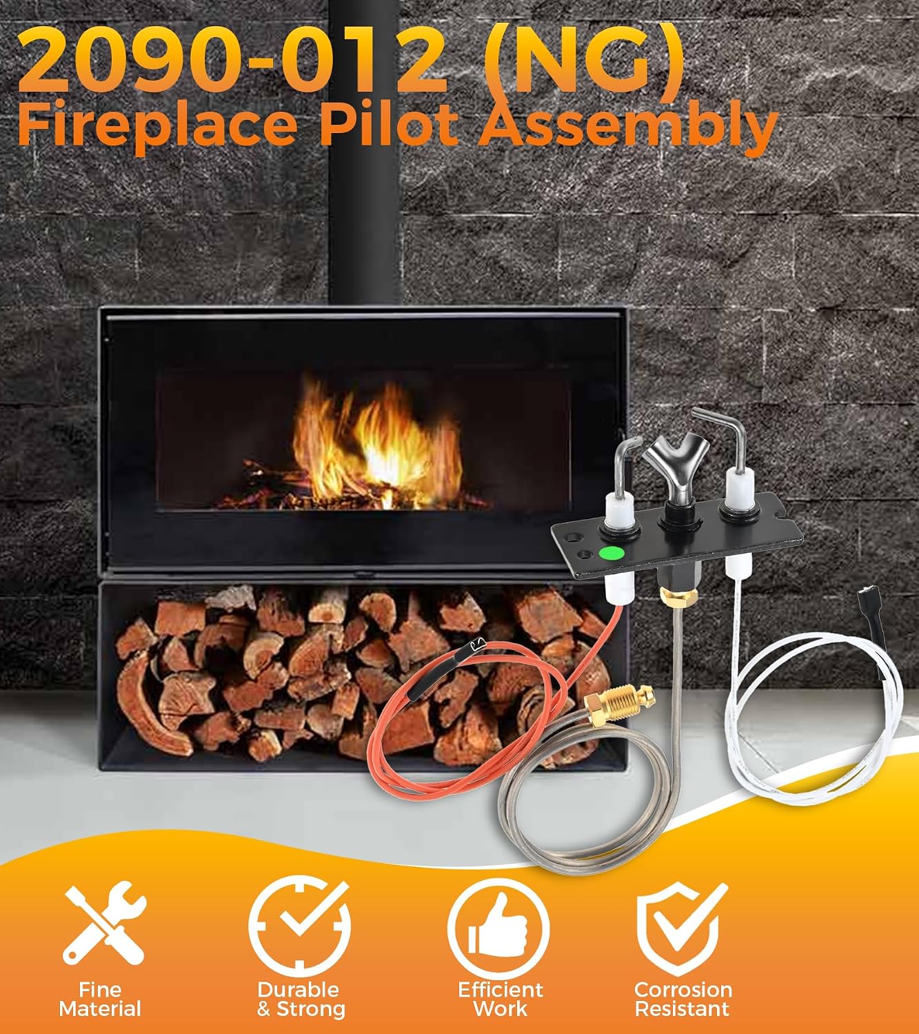 IPI Pilot Assembly 2090-012 Natural Gas (NG) Fireplace Replacement Kit - Compatible with Heatilator, Majestic, Heat-N-Glo, Quadra-Fire, and Outdoor Lifestyles Models