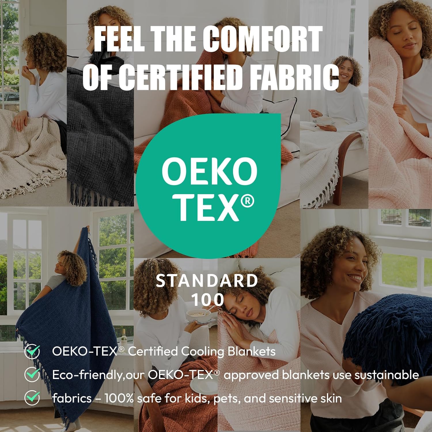 NANPIPER Knit Blanket Ultra-Soft Cozy Throw Handknit Style for Couch, Luxurious Lightweight Home Decor, Fall Orange 50"x60" - Image 4