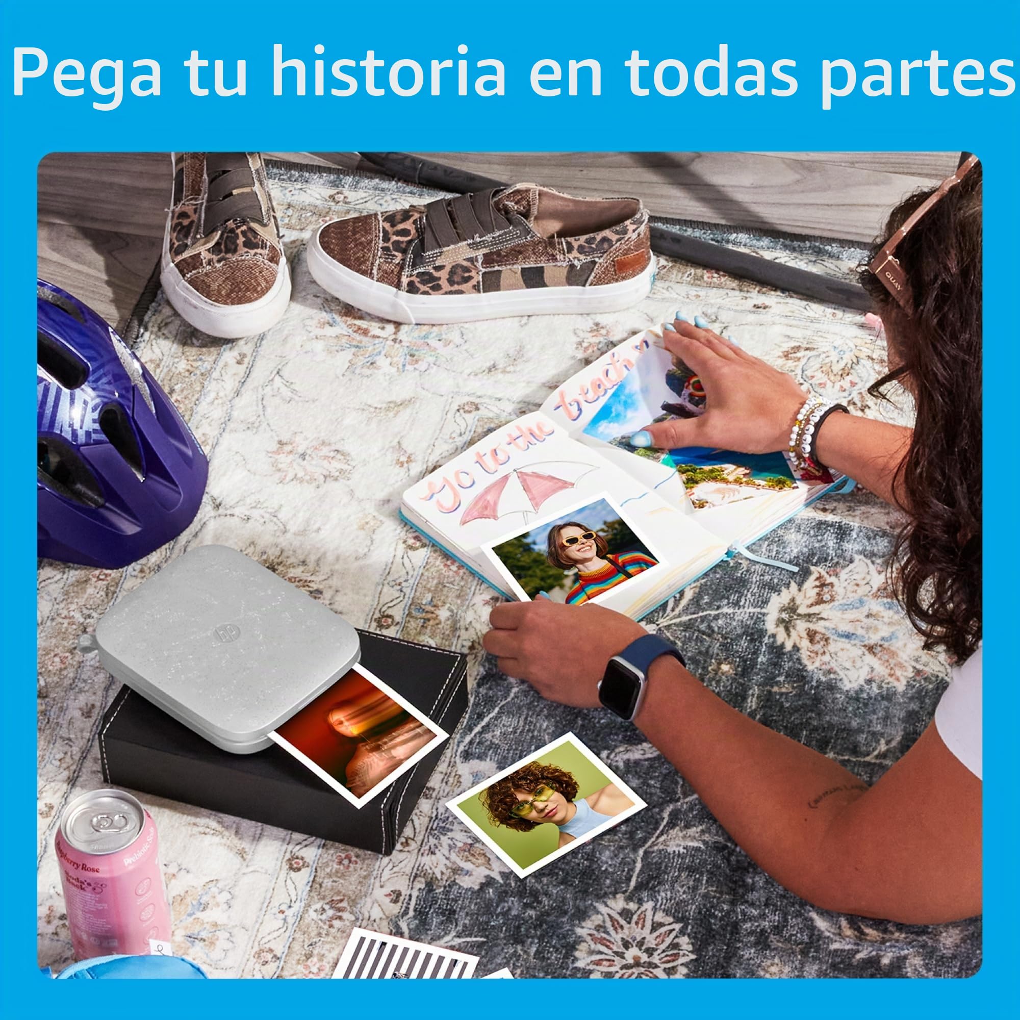 HP Sprocket 3x4 (8,9 x 10,8 cm) Impresora fotográfica portátil: Imprime Fotos al Instante y CREA álbumes de Recortes con Papel Zink Adhesivo. Ideal para el hogar o para Llevar a Todas Partes, Blanco.