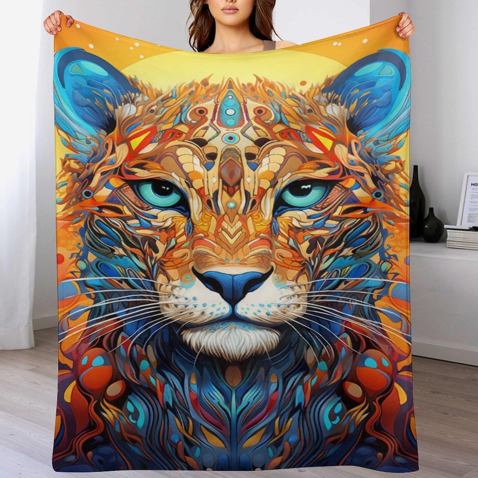 Couverture polaire flannel léopard 180x200cm pour éliminer les frissons en toute saison