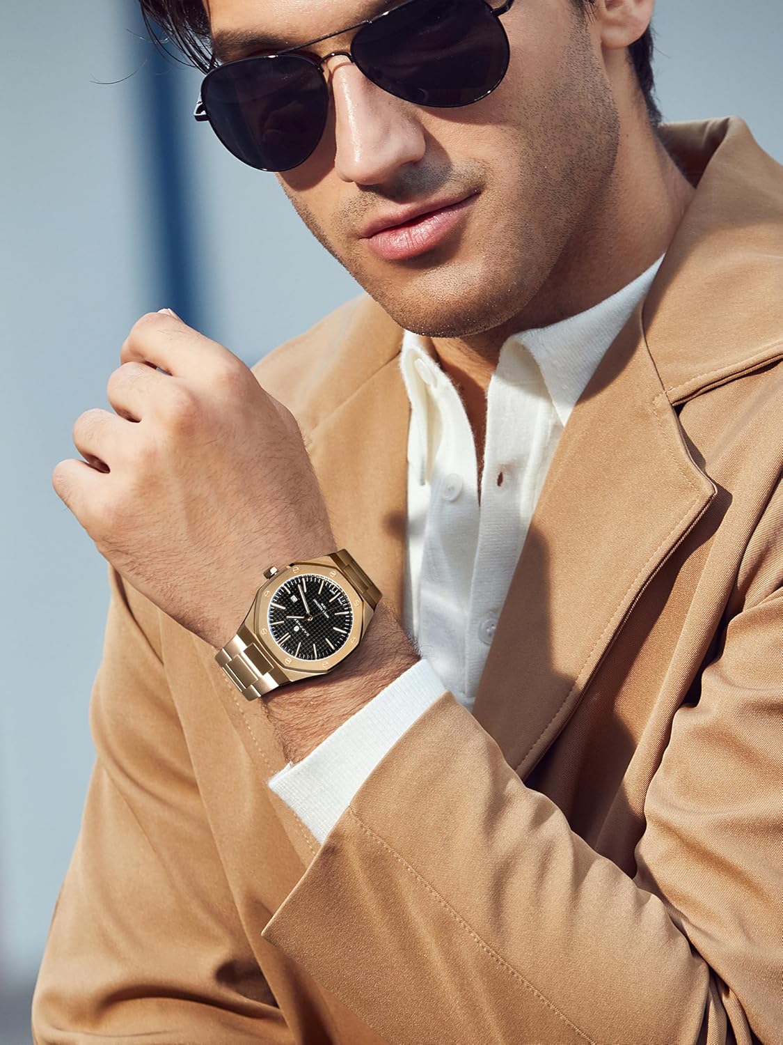 SAPPHERO Mens Watches Stainless Steel Quartz Watch for Men 30M Waterproof Date Clock Fashion Business Wristwatch Gift for Men - Image 3