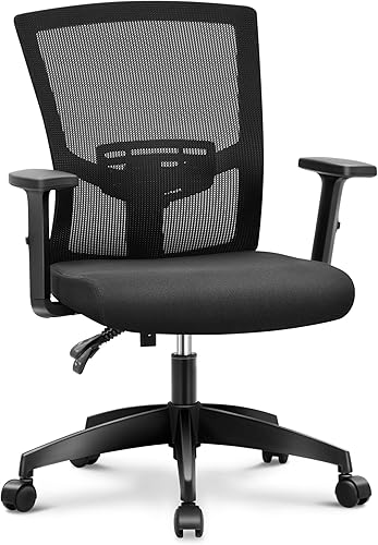 Miniatura 9 de MAISON ARTS Silla ergonómica de oficina de malla, silla de escritorio para el hogar, silla de trabajo con respaldo medio para computadora con malla