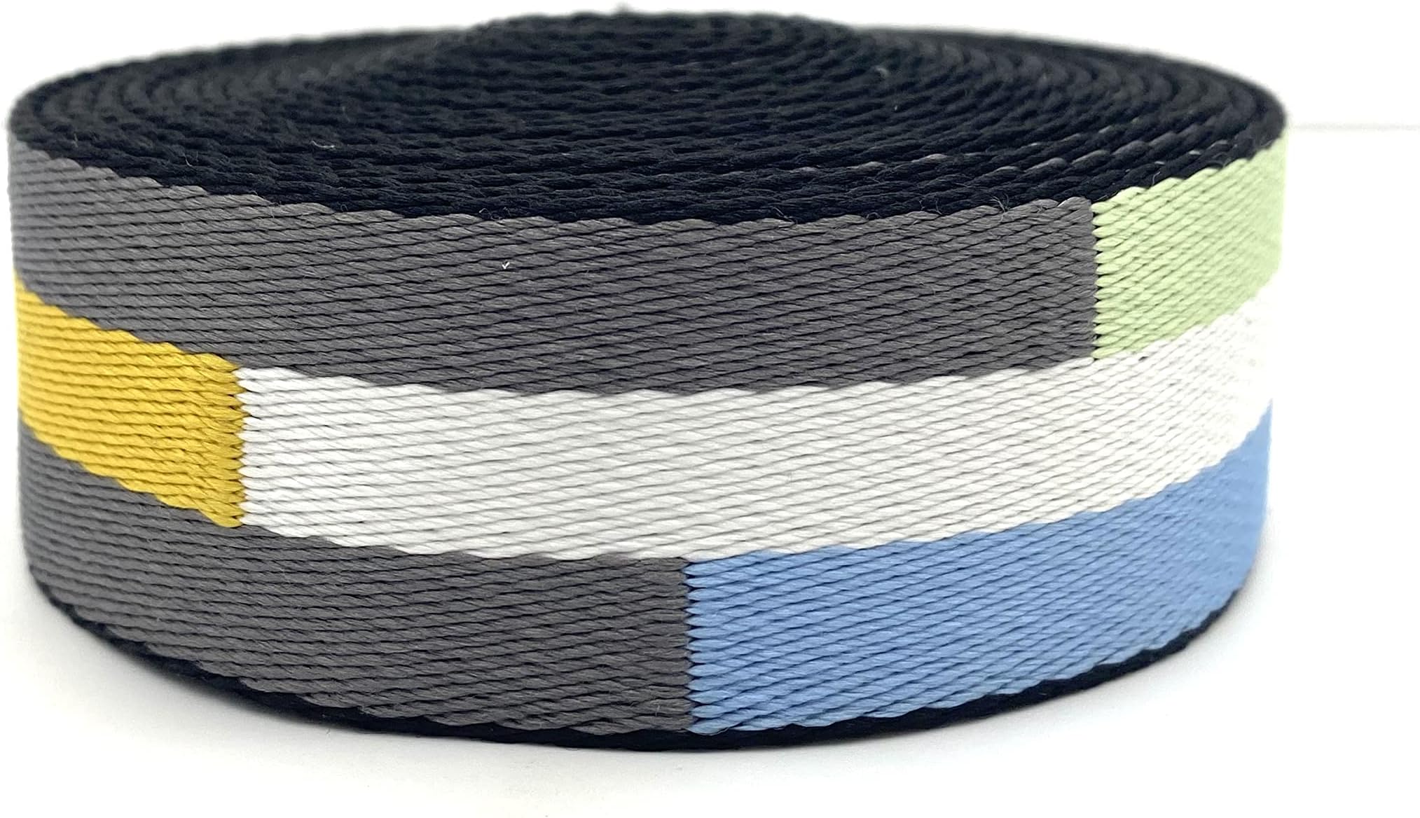 3dancraftitpolyester-cotton blend Stripe Webbing Ribbon Jacquard Webbing sold by The yard heavy weight Strap Replacement 1.5 inches ZE94-1Y